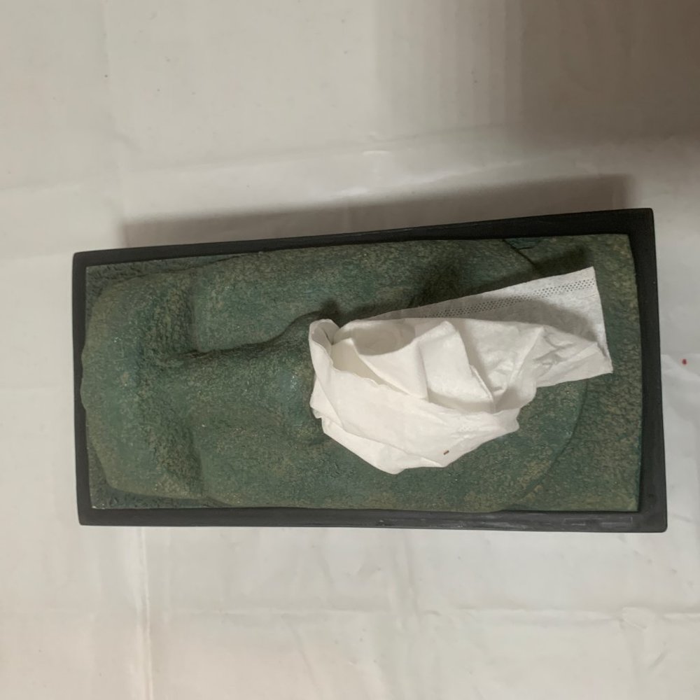 Rotary Hero Moai Tiki Easter Island Tissue Box EUC - Picture 7 of 11